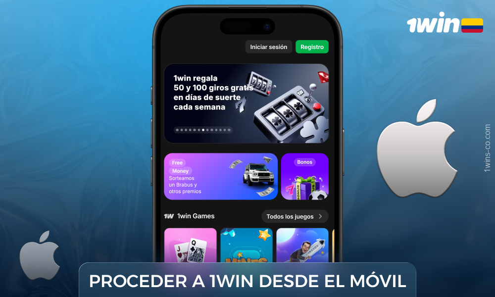 Visite el sitio web de 1win en Colombia para descargar la aplicación para iOS