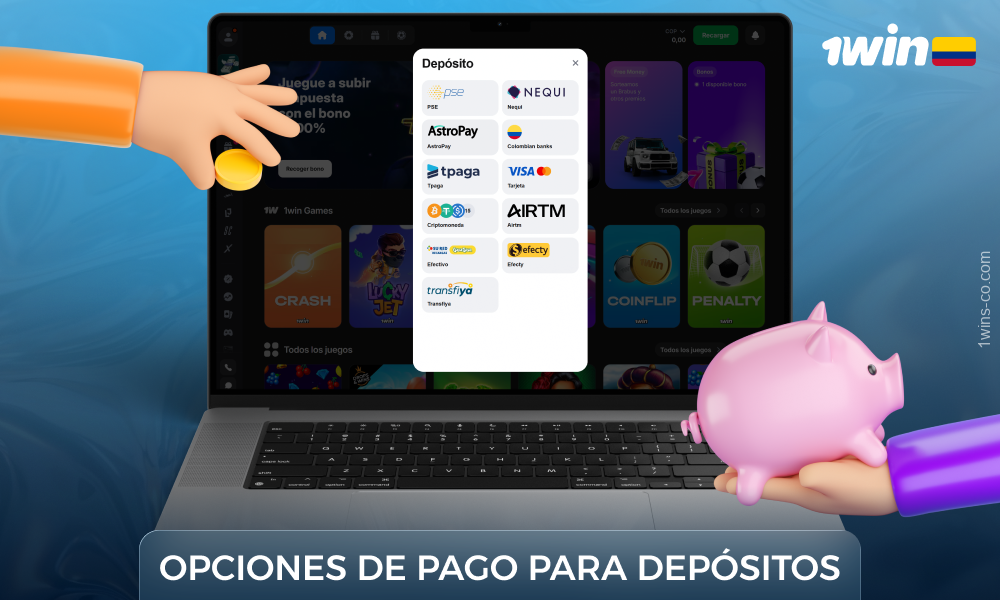 Los jugadores de Colombia pueden ingresar fondos en su cuenta 1Win de forma rápida y sencilla a través de los sistemas de pago locales
