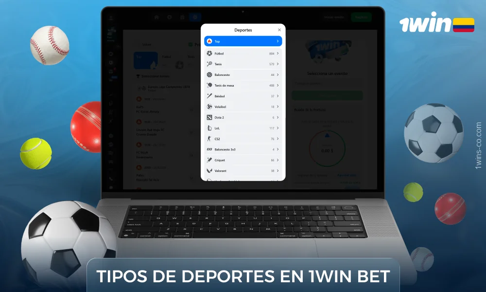 1Win Colombia ofrece más de 40 disciplinas de apuestas deportivas incluyendo fútbol, tenis, baloncesto y más